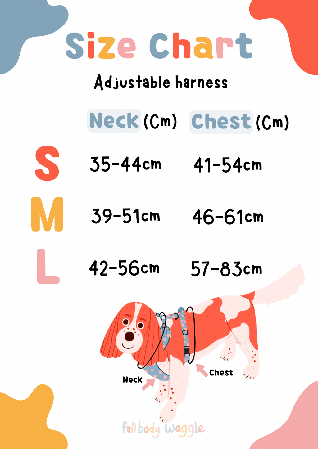 Flower Pups - Adjustable Harness full set